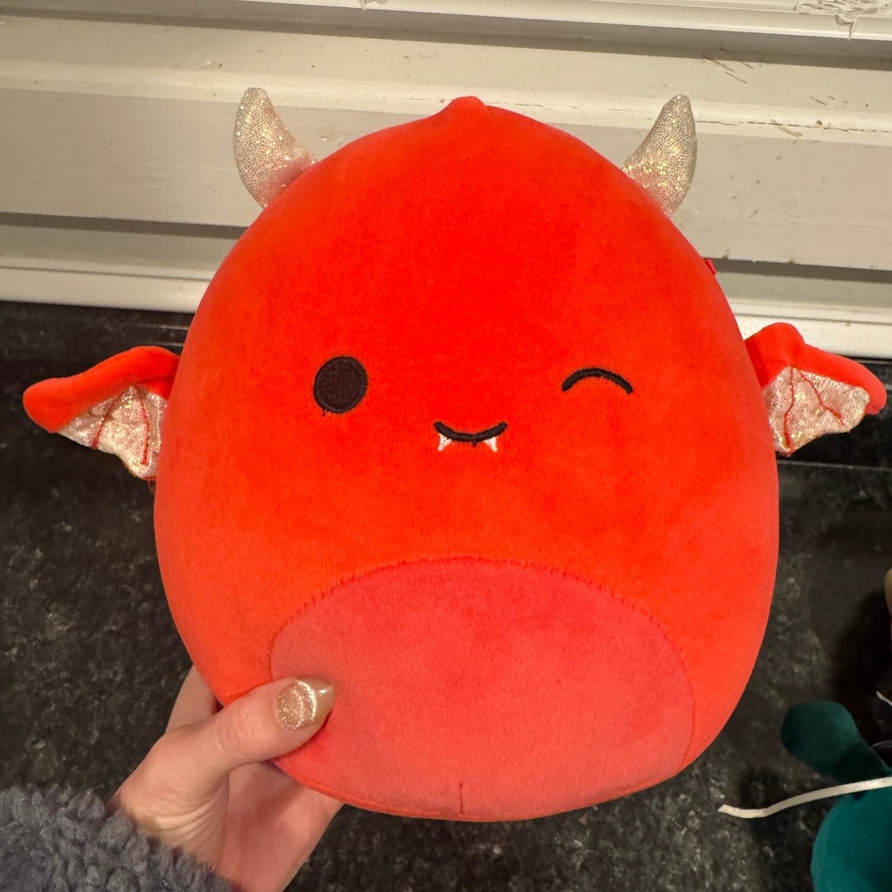 Squishmallow Red Devil Vampire Bat with Tail 9" Soft Plush